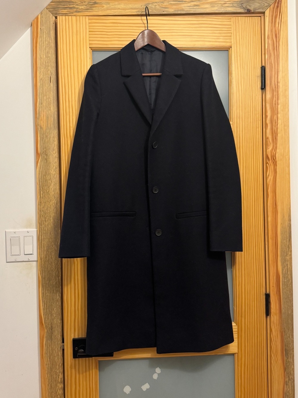 EUC COS Navy Blue Tailored Wool Coat